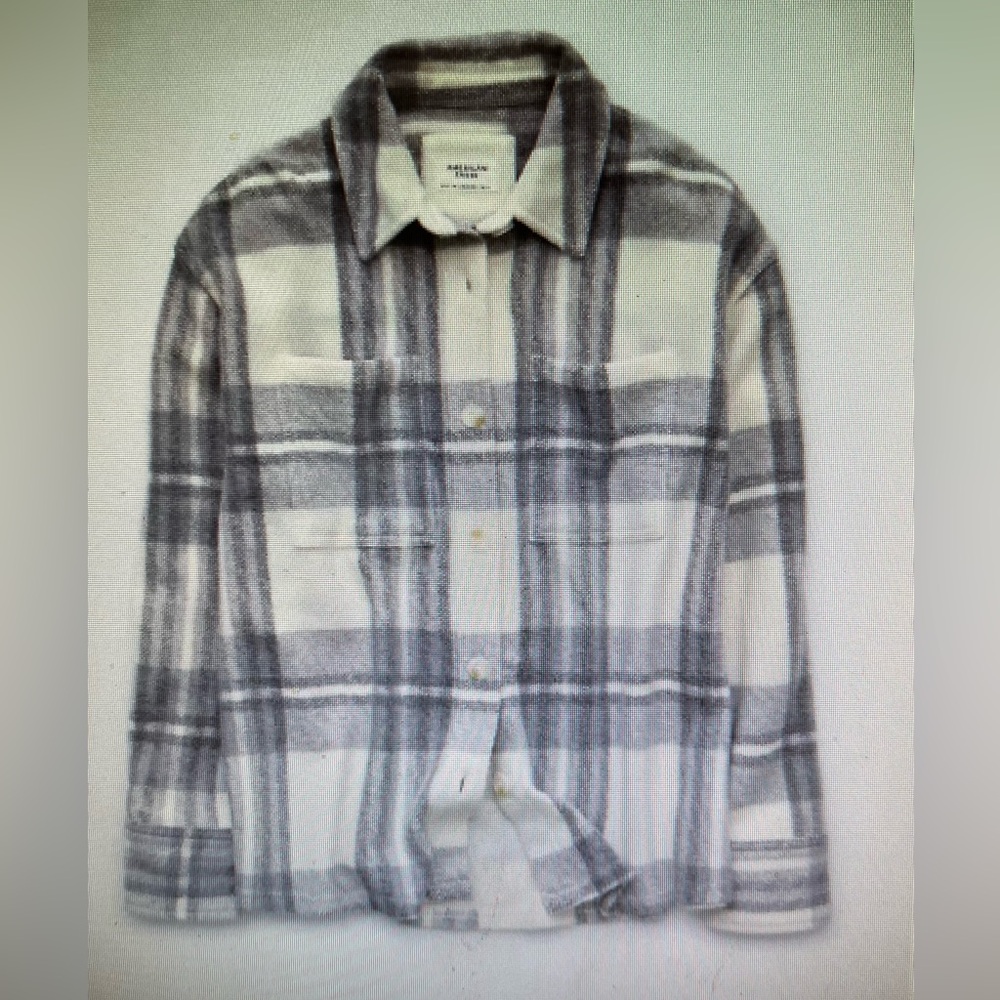 AMERICAN EAGLE WOMENS FLEECE PLAID SHACKET SIZE MEDIUM NWT! - Picture 3 of 7